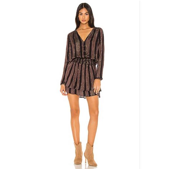 Rails Dresses & Skirts - Rails Jasmine Metallic Striped Blouson Dress Size M
